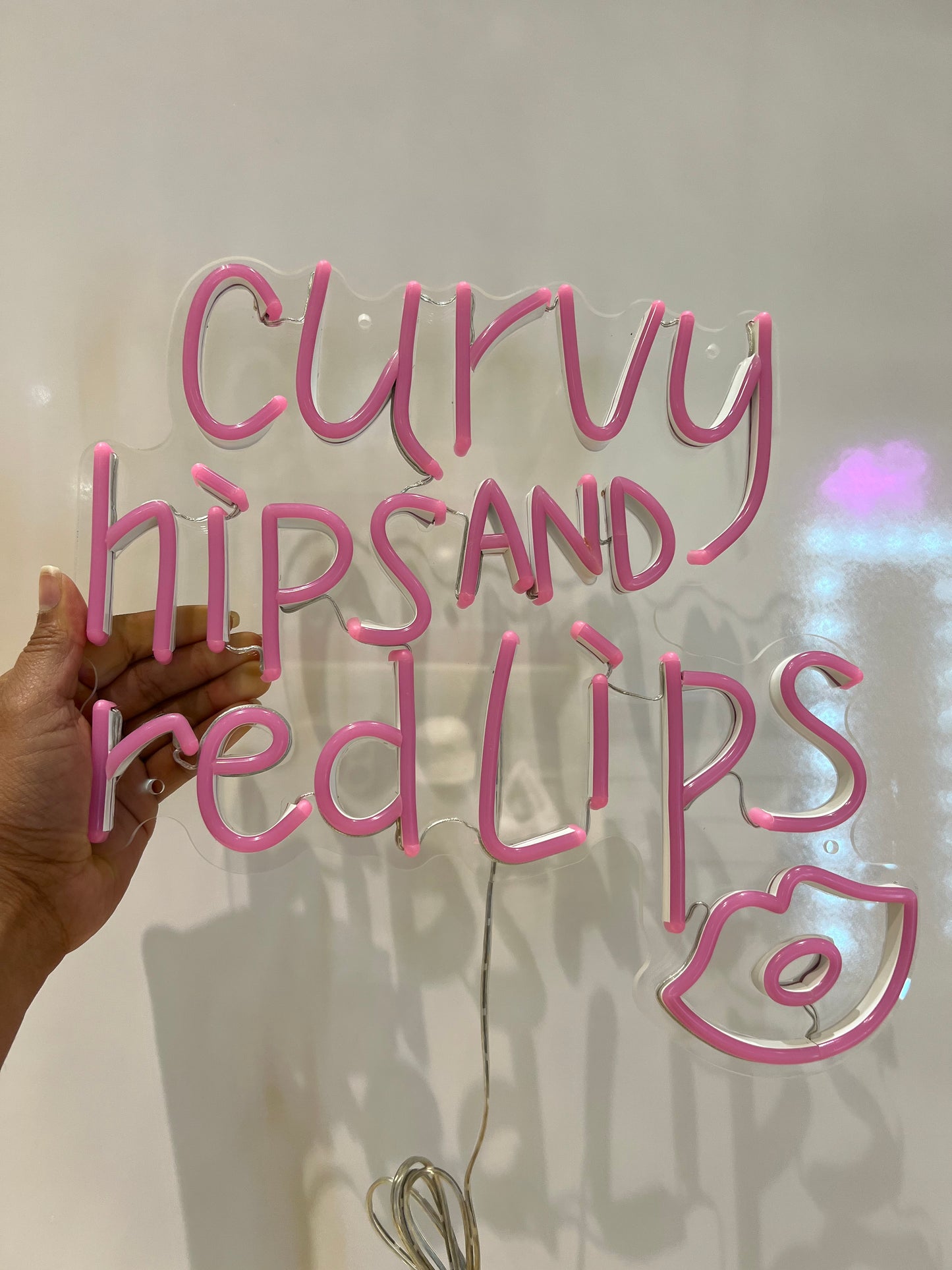 Curvy Hips And Red Lips Neon Sign