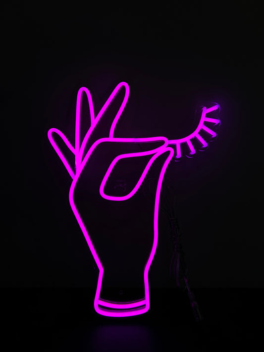 Hand Lash Neon Sign