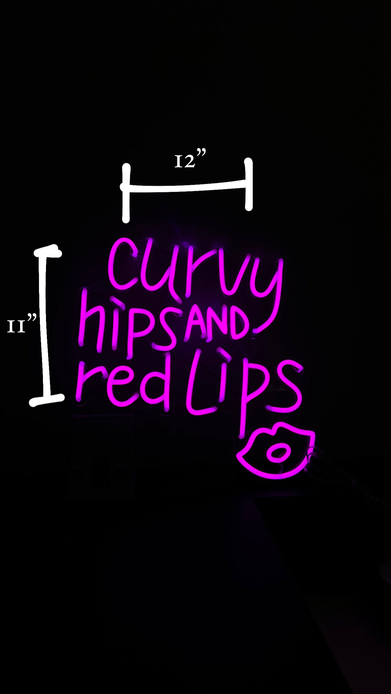 Curvy Hips And Red Lips Neon Sign