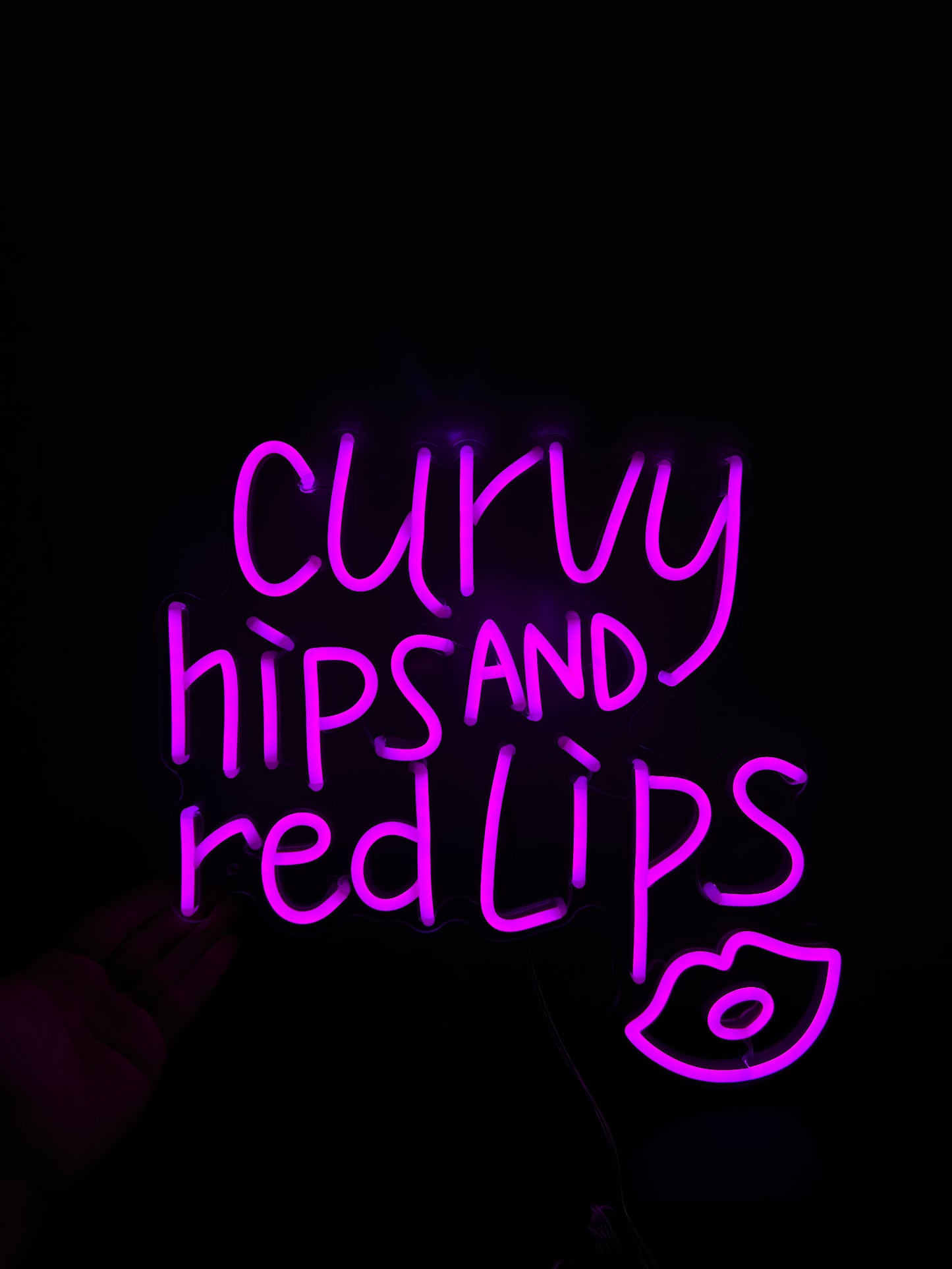 Curvy Hips And Red Lips Neon Sign